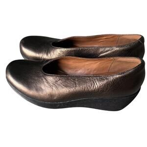 Clarks Bronze and Black Flats